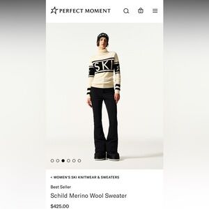 Perfect Moment Schild Merino Wool Sweater in Cream and Black